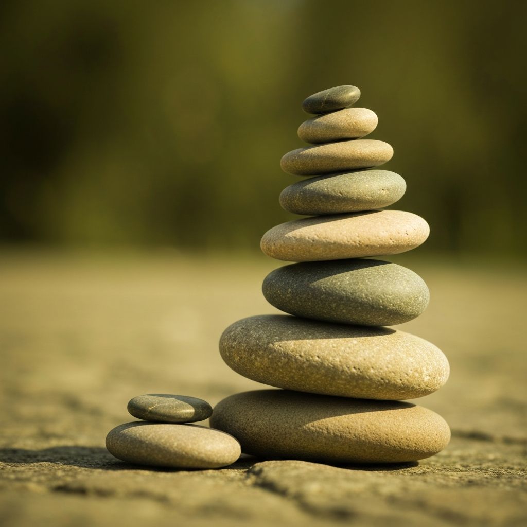 Apstraktna kompozicija koja simbolizuje ravnotežu i stabilnost