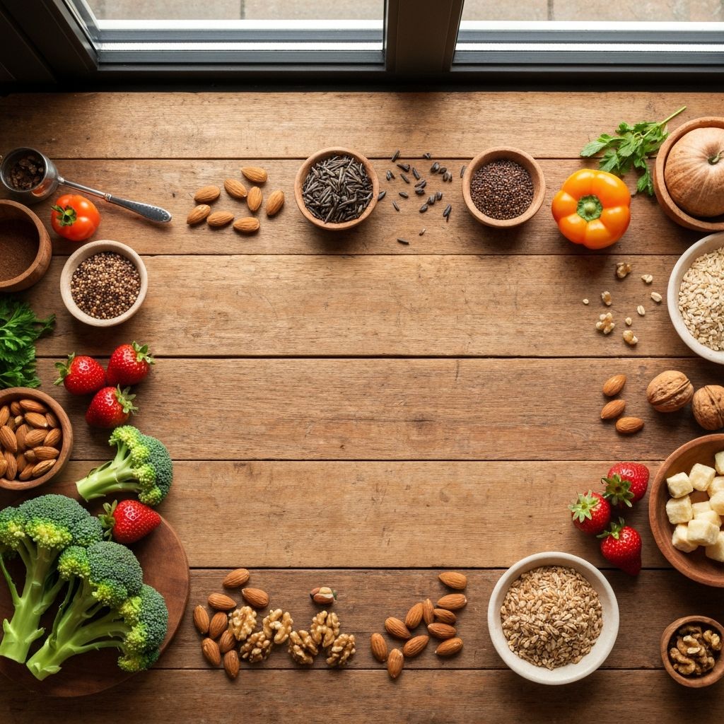 Zdrava hrana na stolu prikazana u prirodnim tonovima